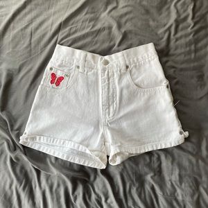 ARIZONA JEAN CO | Vintage Girls White Butterfly Cotton Jean Short 90s Y2K 7